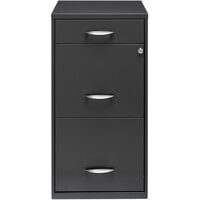 Hirsh Industries 20205 Space Solutions SOHO Charcoal Three-Drawer Vertical Organizer File Cabinet with Supply Drawer - 14 1/4 inch x 18 inch x 26 1/2 inch