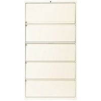 Hirsh Industries 20661 HL10000 Series Cloud Five-Drawer Lateral File Cabinet with Roll-Out Binder Storage and Posting Shelf - 36 inch x 18 5/8 inch x 67 5/8 inch