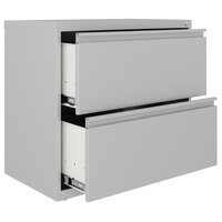 Hirsh Industries 24083 SOHO Arctic Silver Two-Drawer Lateral 101 File Cabinet - 30 inch x 17 5/8 inch x 27 3/4 inch