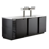 Beverage-Air DD94HC-1-B-ALT-144 (2) Four Tap Kegerator Beer Dispenser with Right Side Compressor - Black, 5 (1/2) Keg Capacity
