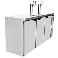 Beverage-Air DD72HC-1-S-072 1 Double and 1 Triple Tap Kegerator Beer Dispenser with Right Side Compressor - Stainless Steel, 3 (1/2) Keg Capacity