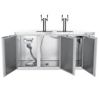 Beverage-Air DD72HC-1-S-069 (2) Triple Tap Kegerator Beer Dispenser with Right Side Compressor - Stainless Steel, 3 (1/2) Keg Capacity