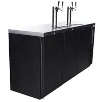 Beverage-Air DD72HC-1-B-072 1 Double and 1 Triple Tap Kegerator Beer Dispenser with Right Side Compressor - Black, 3 (1/2) Keg Capacity