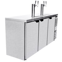 Beverage-Air DD72HC-1-S-ALT-072 1 Double and 1 Triple Tap Kegerator Beer Dispenser with Left Side Compressor - Stainless Steel, 3 (1/2) Keg Capacity