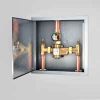 Guardian Equipment G6044 Thermostatic Mixing Valve in Recessed Stainless Steel Cabinet - 50 GPM Capacity