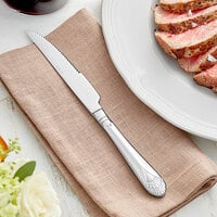 Acopa Monaca 9 1/4 inch 18/8 Stainless Steel Extra Heavy Weight Steak Knife - 12/Pack