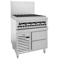 Vulcan 36R-36CBN Endurance Natural Gas 36 inch Charbroiler with Refrigerated Base - 96,000 BTU