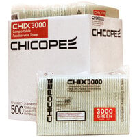 Chicopee 3000 Chix 12 3/8 inch x 21 inch Green Standard-Duty Compostable Foodservice Towel - 500/Case