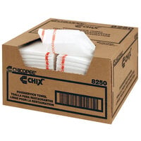 Chicopee 8250 Chix 13 inch x 24 inch White / Red Medium-Duty Microban Foodservice Towel - 150/Case