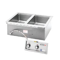Wells 5P-MOD200T Insulated Two Compartment Drop-In Hot Food Well with Thermostatic Controls and Drain Manifolds - 208/240V
