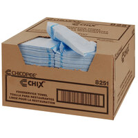 Chicopee 8251 Chix 13 inch x 24 inch Blue Medium-Duty Microban Foodservice Towel - 150/Case