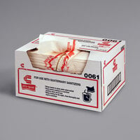 Chicopee 0061 Chix Pro-Quat 13 inch x 21 inch White / Red Medium-Duty Foodservice Towel - 150/Case