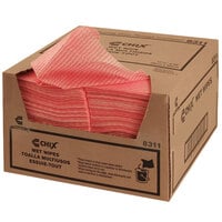 Chicopee 8311 Chix 11 1/2 inch x 24 inch Pink Standard-Duty Foodservice Wet Wiper - 200/Case
