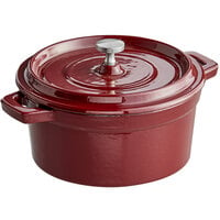 Valor 16 oz. Merlot Enameled Mini Cast Iron Pot with Cover