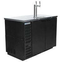 Beverage-Air DD50HC-1-B-ALT Double Tap Kegerator Beer Dispenser with Right Side Compressor - Black, 2 (1/2) Keg Capacity