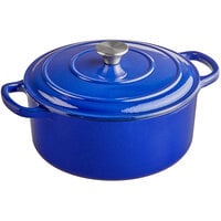 Valor 17 Galaxy Blue Enameled Cast Iron Skillet with Dual Handles