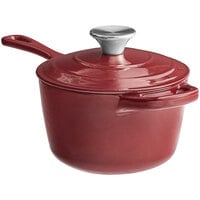 Valor 1.75 Qt. Merlot Enameled Cast Iron Sauce Pan with Cover