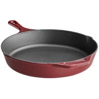 Valor 8 oz. Cranberry Apple Enameled Mini Cast Iron Pot with Cover