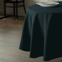 Intedge 83 inch Round Hunter Green 100% Polyester Hemmed Cloth Table Cover