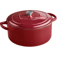 Lodge EC7D43 7.8 Qt. Island Spice Red Enameled Cast Iron Dutch Oven