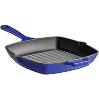 Valor 10" x 10" Galaxy Blue Square Enameled Cast Iron Grill Pan