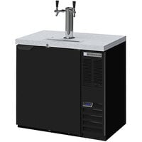 Beverage-Air DD36HC-1-B-ALT-079 Triple Tap Kegerator Beer Dispenser with Left Side Compressor - Black, (1) 1/2 Keg Capacity
