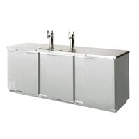 Beverage-Air DD94HC-1-S-ALT (2) Double Tap Kegerator Beer Dispenser with Right Side Compressor - Stainless Steel, 5 (1/2) Keg Capacity