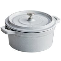 Valor 16 oz. Glacier Enameled Mini Cast Iron Pot with Cover