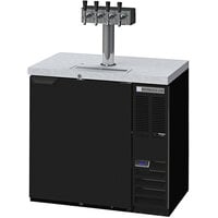 Beverage-Air DD36HC-1-B-ALT-138 Four Tap Kegerator Beer Dispenser with Left Side Compressor - Black, (1) 1/2 Keg Capacity