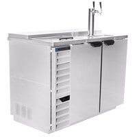 Beverage-Air DD50HC-1-C-S-ALT Double Tap Club Top Kegerator Beer Dispenser with Right Side Compressor - Stainless Steel, 2 (1/2) Keg Capacity