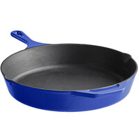 Valor 12 inch Galaxy Blue Enameled Cast Iron Skillet with Helper Handle