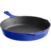 Valor 5.25 Qt. Galaxy Blue Enameled Cast Iron Roasting Pan / Casserole Dish  - 13 1/2  x