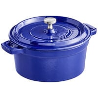 Valor 16 oz. Galaxy Blue Enameled Mini Cast Iron Pot with Cover