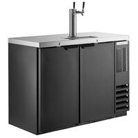 Beverage-Air DD48HC-1-B-ALT-079 Triple Tap Kegerator Beer Dispenser with Left Side Compressor - Black, (2) 1/2 Keg Capacity