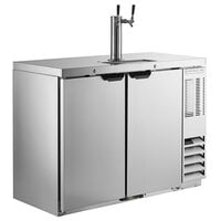 Beverage-Air DD48HC-1-S-ALT Double Tap Kegerator Beer Dispenser with Left Side Compressor - Stainless Steel, 2 (1/2) Keg Capacity