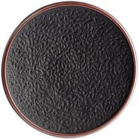 Acopa Heika 11 inch Black Matte Textured Coupe Stoneware Plate - 12/Case