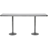 Wabash Valley HAA5F7P Hanna Collection 30 inch x 96 inch Gray Solid Bar Height Portable Community Table