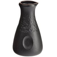 Acopa Heika 8.5 oz. Black Matte Textured Stoneware Sake Bottle - 12/Case