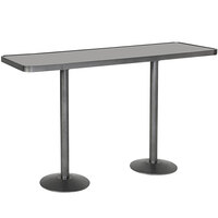 Wabash Valley HAA5E7P Hanna Collection 30 inch x 72 inch Gray Solid Bar Height Portable Community Table