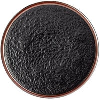 Acopa Heika 6 inch Black Matte Textured Coupe Stoneware Plate - 12/Case