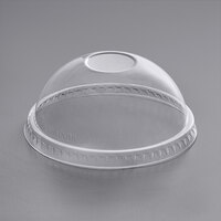 Choice 32 oz. Clear Plastic Dome Lid with No Hole - 50/Pack