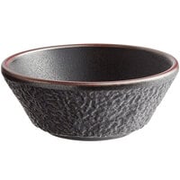 Acopa Heika 16 oz. Black Matte Textured Stoneware Bowl - 12/Case