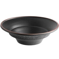 Acopa Heika 70 oz. Black Matte Textured Wide Rim Stoneware Pasta Bowl - 6/Case
