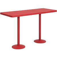 Wabash Valley HAA5D7P Hanna Collection 30 inch x 48 inch Red Solid Bar Height Portable Community Table
