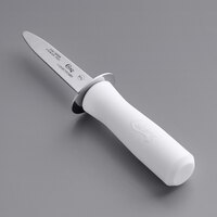 Choice 3 inch Boston Style Oyster Knife with Guard and White Handle