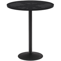 Wabash Valley HAAI79P Hanna Collection 36 inch Round Horizontal Slat Portable Pedestal Bar Table