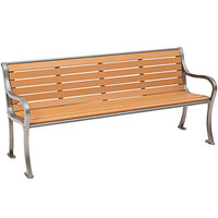 Wabash Valley CO0115C Covington 100 1/2 inch x 27 1/2 inch Portable / Surface-Mount Powder Coated Aluminum Outdoor Bench with Arms
