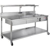 Avalon Manufacturing AFT-48-2-1 48 inch Stainless Steel 1-Drawer Donut / Bakery Finishing Table - 120V, 1500W
