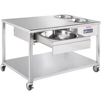 Avalon Manufacturing AFT-48-2-1-C 48 inch Stainless Steel 1-Drawer Donut / Bakery Finishing Table - 120V, 1500W