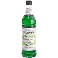 Monin 1 Liter Premium Granny Smith Apple Flavoring / Fruit Syrup